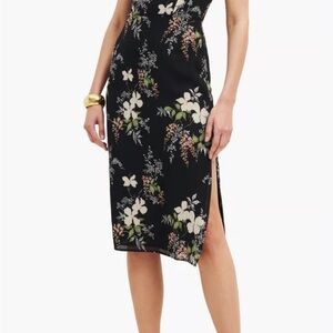 Reformation Floral Black Midi Dress